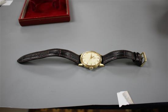 A gentlemans early 1950s 750 yellow metal Omega automatic wrist watch. movement c.354